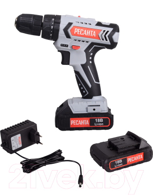 Аккумуляторная дрель-шуруповерт Ресанта ДА-18-2ЛК-У (75/14/6)