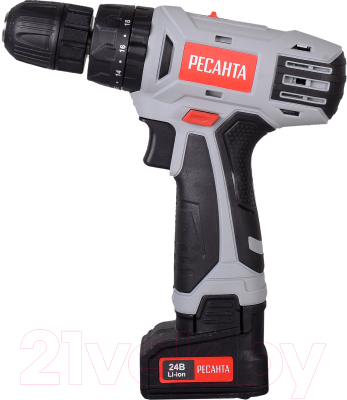 Аккумуляторная дрель-шуруповерт Ресанта ДА-24-2ЛК-У (75/14/8) - фото