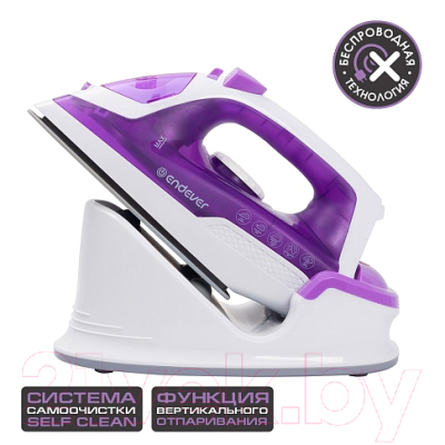 Беспроводной утюг Endever Delta-120 (белый/сиреневый)