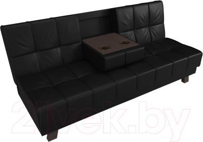 Диван Лига Диванов Винсент 182 (экокожа, черный) - фото