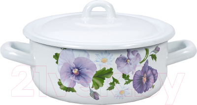 Кастрюля Лысьвенские эмали Анютины глазки С-16072/4Э - фото