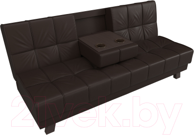 Диван Лига Диванов Винсент (экокожа, коричневый) - фото