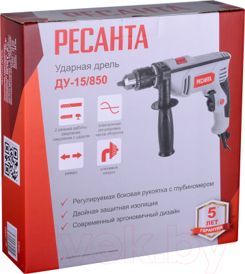 Дрель Ресанта ДУ-15/850 (75/8/3)