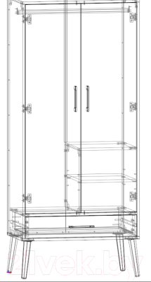 Шкаф ФорестДекоГрупп Сканди / ГН 028-03 (дуб крафт/белый)