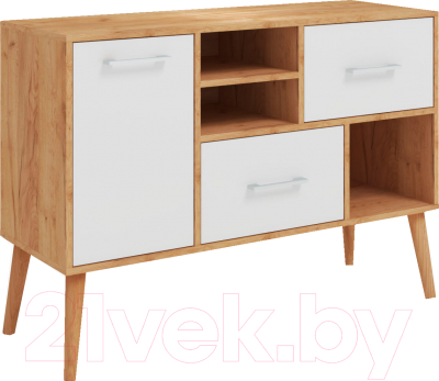 Тумба ФорестДекоГрупп Сканди / ГН 028-04 (дуб крафт/белый) - фото