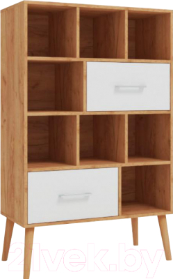 Стеллаж ФорестДекоГрупп Сканди / ГН 028-05 (дуб крафт/белый) - фото