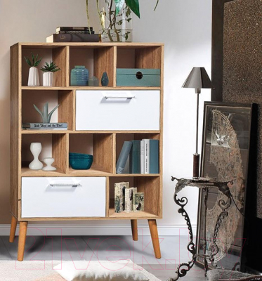 Стеллаж ФорестДекоГрупп Сканди / ГН 028-05 (дуб крафт/белый)