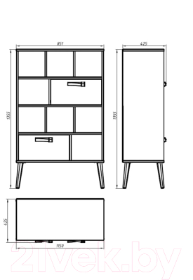 Стеллаж ФорестДекоГрупп Сканди / ГН 028-05 (дуб крафт/белый)