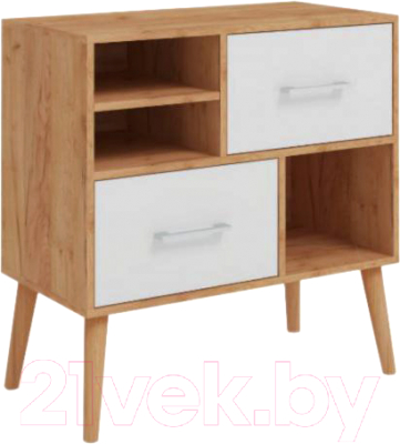 Тумба ФорестДекоГрупп Сканди / ГН 028-06 (дуб крафт/белый) - фото