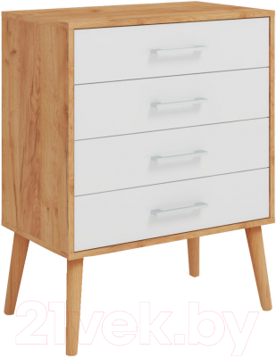 Комод ФорестДекоГрупп Сканди / ГН 028-07 (дуб крафт/белый) - фото
