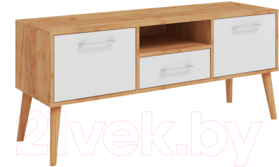 Тумба ФорестДекоГрупп Сканди / ГН 028-10 (дуб крафт/белый) - фото