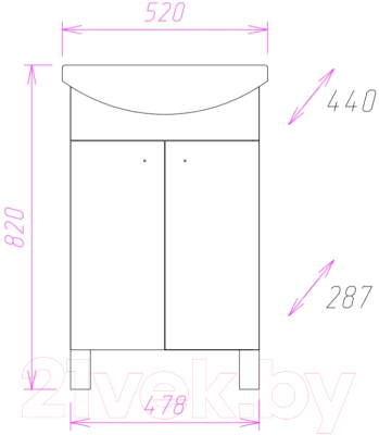 Тумба под умывальник Onika Крит 52.10 (105203)
