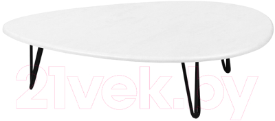 Журнальный столик Калифорния мебель Дадли (белый бетон) - фото