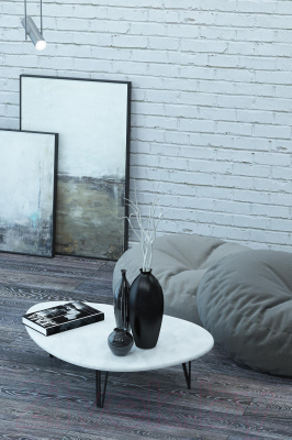 Журнальный столик Калифорния мебель Дадли (белый бетон)