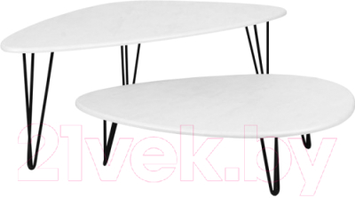 Журнальный столик Калифорния мебель Престон (белый бетон)