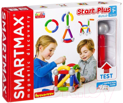 Конструктор магнитный Bondibon Основной набор из 30 деталей / ВВ2198 - фото