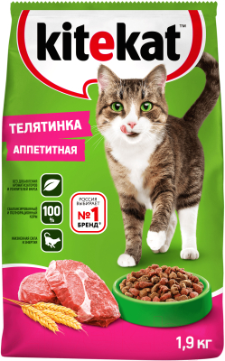 Сухой корм для кошек Kitekat Телятинка аппетитная - фото