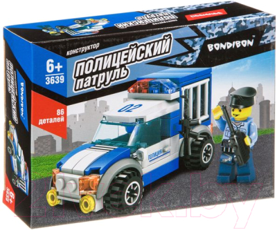 Конструктор Bondibon Полицейский патруль. Машина / ВВ3639 - фото