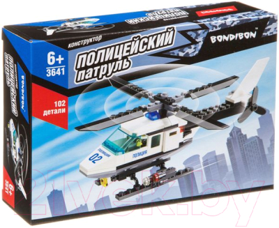 Конструктор Bondibon Полицейский патруль. Вертолет / ВВ3641 - фото