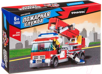 Конструктор Bondibon Пожарная Служба. Пожарная машина / ВВ3658 - фото