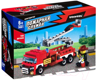 Конструктор Bondibon Пожарная служба. Пожарная машина / ВВ3661 - фото