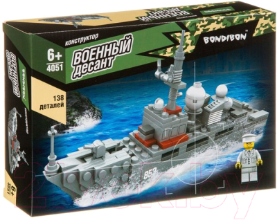 Конструктор Bondibon Военный десант. Корабль / ВВ4051 - фото
