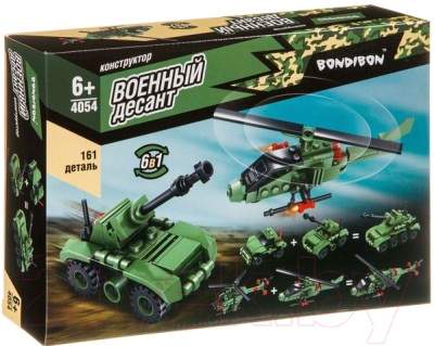 Конструктор Bondibon Военный десант. Вертолет / ВВ4054 - фото