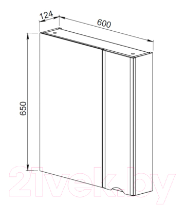 Шкаф с зеркалом для ванной АВН Латтэ 60 / 41.18 (1)