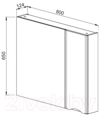 Шкаф с зеркалом для ванной АВН Латтэ 80 / 41.19 (1)
