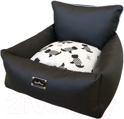 Лежанка для животных AntePrima Aurora / AURPELDOGNER01 (черный с собачками) - фото