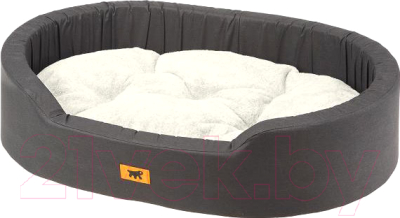Лежанка для животных Ferplast Dandy 45 F / 82941097 (с мехом, черный/белый) - фото