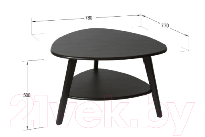 Журнальный столик Калифорния мебель Бруклин (венге)