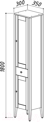 Шкаф-пенал для ванной Belux Афины П 35-01