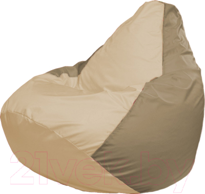 Бескаркасное кресло Flagman Груша Мега Super Г5.1-136 (светло-бежевый/тёмно-бежевый) - фото