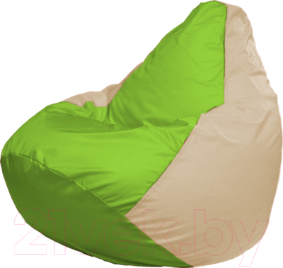 Бескаркасное кресло Flagman Груша Мега Super Г5.1-162 (салатовый/светло-бежевый) - фото