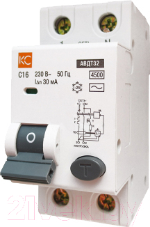 Дифференциальный автомат КС АВДТ-32 2P С 32А/30мА / 72615 - фото