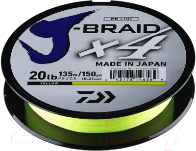 Леска плетеная Daiwa J-Braid X4E 0.13мм 135м / 12740-013