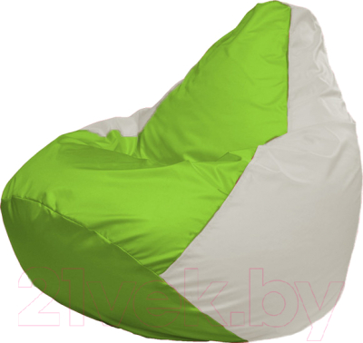 Бескаркасное кресло Flagman Груша Мега Super Г5.1-183 (салатовый/белый) - фото