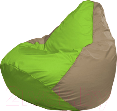 Бескаркасное кресло Flagman Груша Мега Super Г5.1-186 (салатовый/темно-бежевый) - фото
