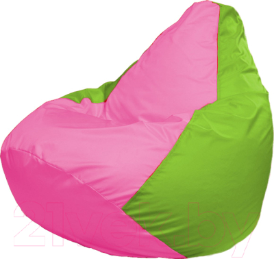 Бескаркасное кресло Flagman Груша Мега Super Г5.1-197 (розовый/салатовый) - фото