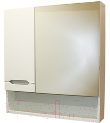 Шкаф с зеркалом для ванной СанитаМебель Сизаль 14.700 (левый) - фото