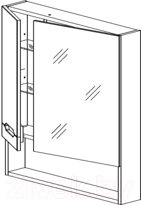 Шкаф с зеркалом для ванной СанитаМебель Сизаль 14.700 (левый)