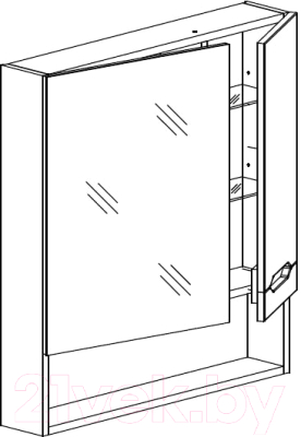 Шкаф с зеркалом для ванной СанитаМебель Сизаль 14.700 (правый)