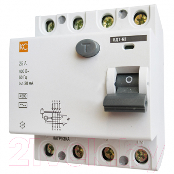 Устройство защитного отключения КС ВД1-63 4Р С 25А/30мА - фото