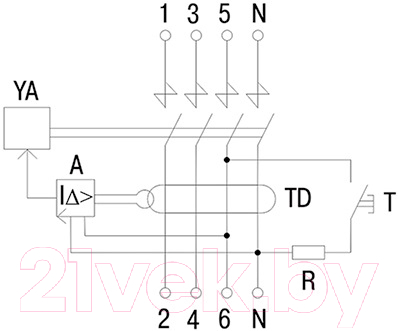 Устройство защитного отключения КС ВД1-63 4Р С 10А/30мА