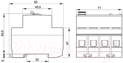 Устройство защитного отключения КС ВД1-63 4Р С 10А/30мА