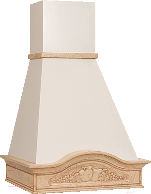 Вытяжка купольная Elikor Вилла Фрукты 90П-650-П3Д (бежевый/дуб неокрашенный) - фото
