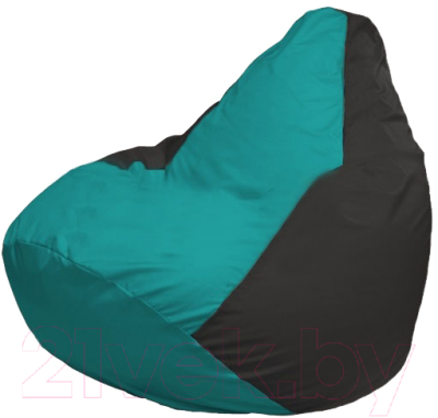 Бескаркасное кресло Flagman Груша Супер Мега Г5.1-283 (бирюзовый/черный) - фото