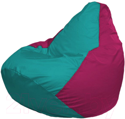 Бескаркасное кресло Flagman Груша Супер Мега Г5.1-284 (бирюзовый/фуксия) - фото