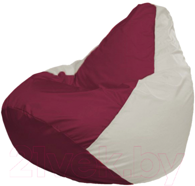Бескаркасное кресло Flagman Груша Супер Мега Г5.1-312 (бордовый/белый) - фото